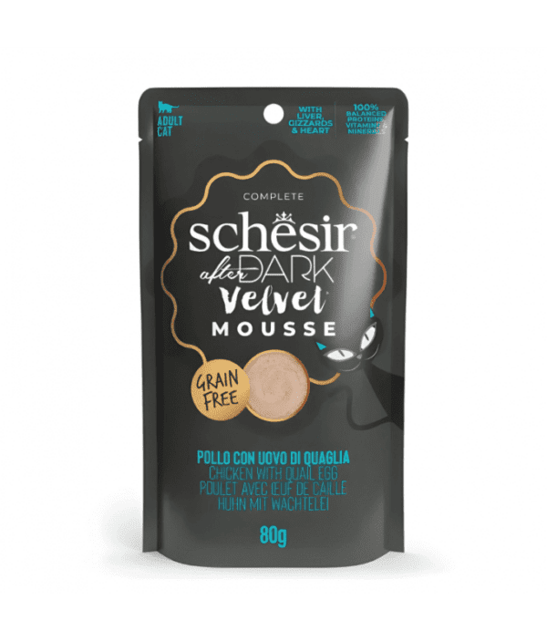 Schesir After Dark Velvet Mousse For Cat - Chicken With Quail Egg 80g