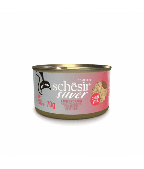 Schesir Silver Mousse & Fillets Senior Cat Wholefood - Chicken With Duck 70g