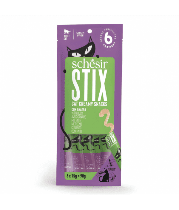 Schesir Stix Treat For Cat In Cream - Duck 6x15g