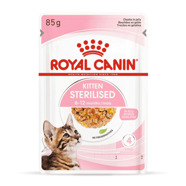 Royal Canin Kitten Sterilised Gravy (WET FOOD - Pouches) 12x85G - Image 3