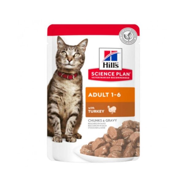 Hill's Science Plan Wet Food Chunks with Turkey in Gravy for Adult Cats 85 gr