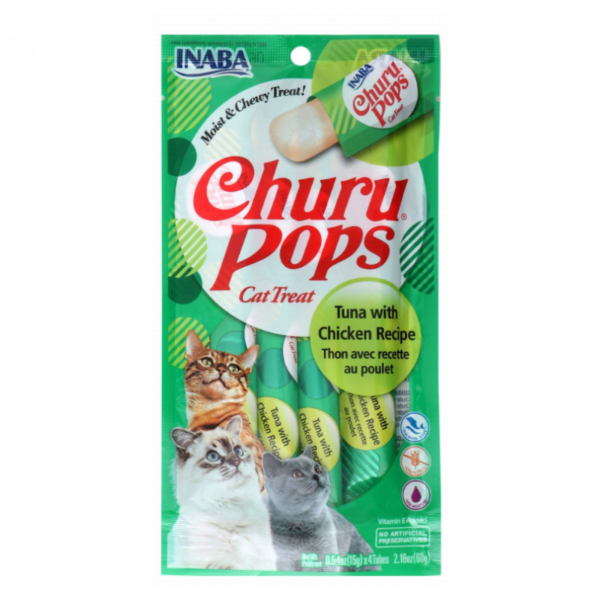 Inaba Churu Pops Cat Treats with Tuna & Chicken(4 x 15 gr)