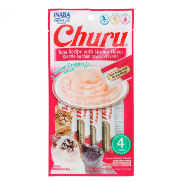 Inaba Churu Creamy Tuna Cat Treats Shrimp Flavor (4 x 14 gr)