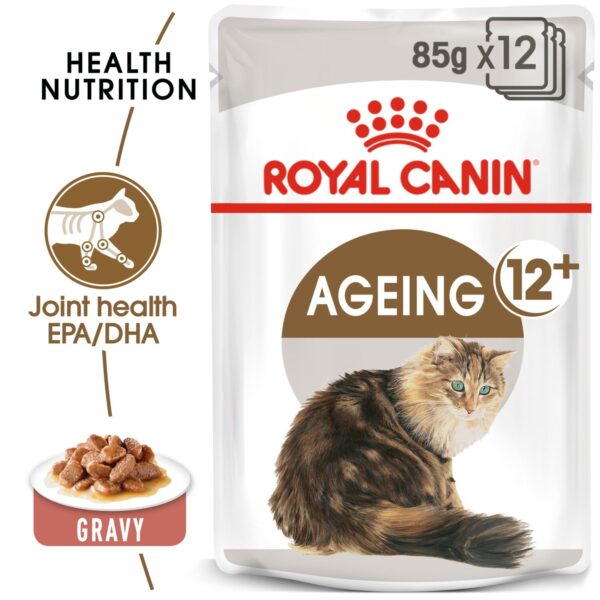 Royal Canin Ageing +12 Gravy (WET FOOD - Pouches) 12 x 85g - Image 2