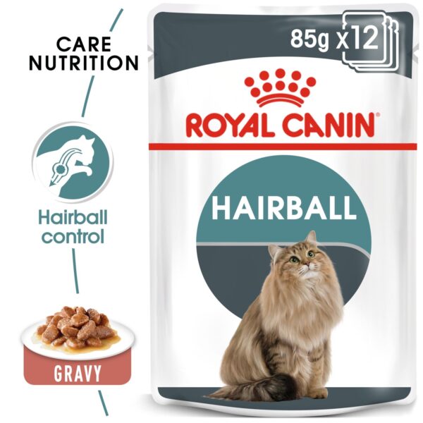 Royal Canin Hairball Gravy (WET FOOD - Pouches) 12 x 85g - Image 2