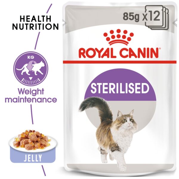 Royal Canin Sterilised Jelly (WET FOOD - Pouches) 12 x 85g - Image 2