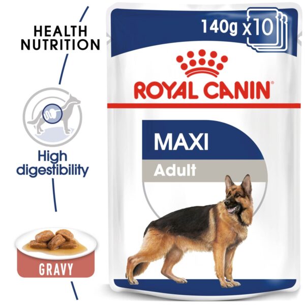 Royal Canin Maxi Adult (WET FOOD - Pouches) 10 x 140g - Image 2