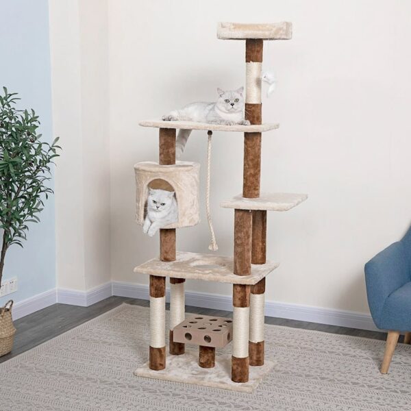 Go Pet Club 67″ IQ Busy Box Cat Tree Condo with Sisal Covered Scratching Posts - Image 2